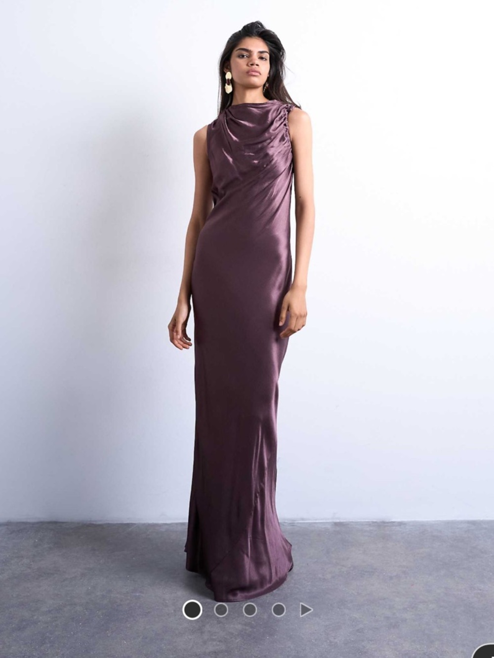 Topshop bias cut ruched armhole occasion maxi dress in deep burgundy